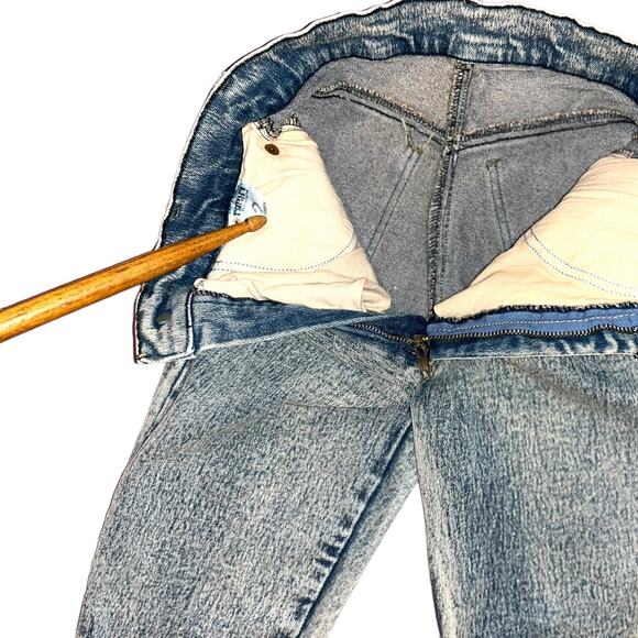 Vintage Tark'1 Paris Pants Jeans France Acid Wash High Rise Slim 2 - Picture 5 of 6